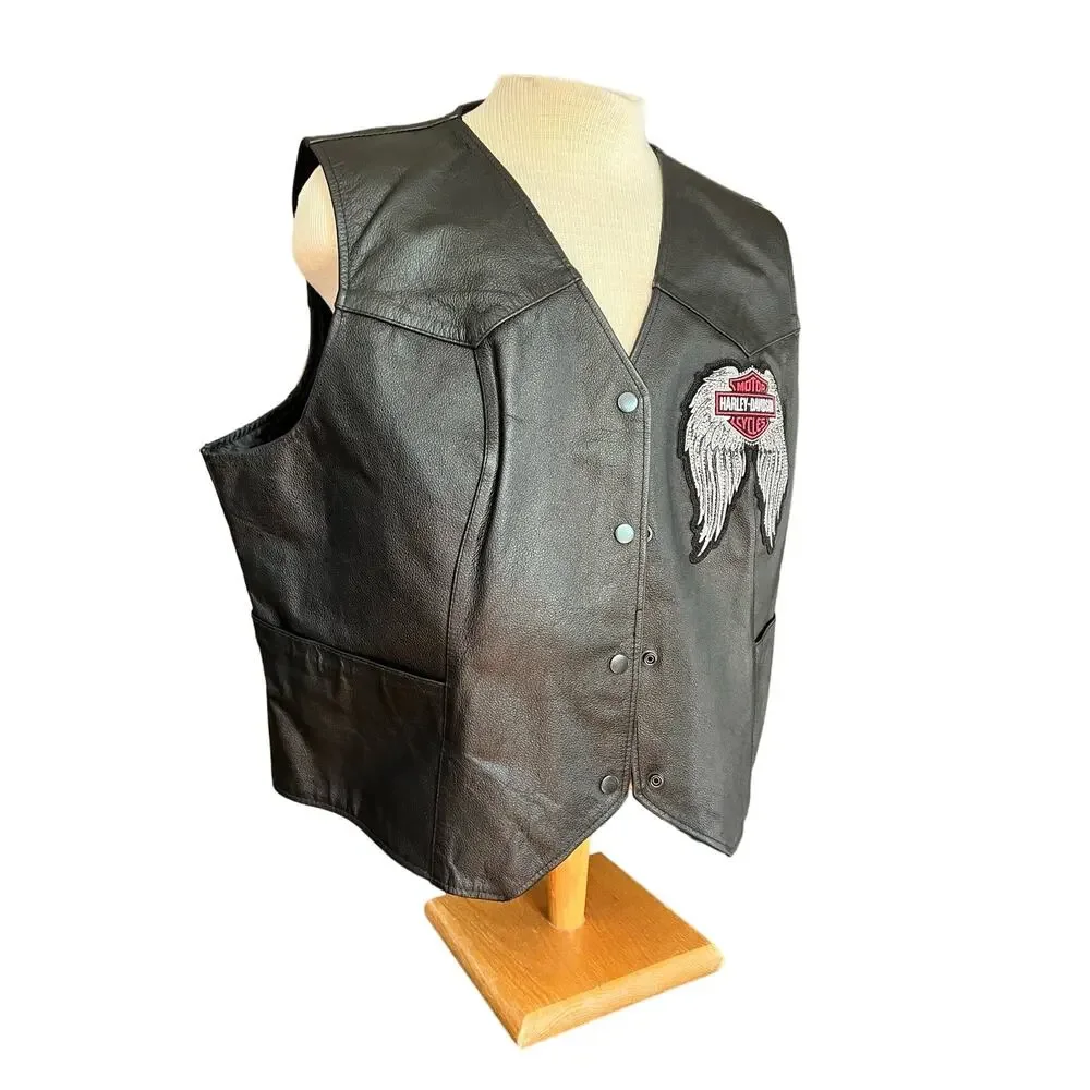 grey wolf collection leather vest size 5X